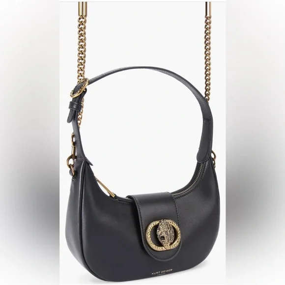 Kurt Geiger ChelseaLeather Hobo Bag Elegant Black Leather new